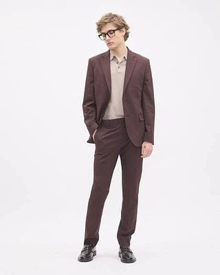 Slim-Fit Deep Berry Suit Pant