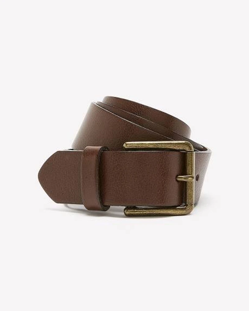 Ceinture en Cuir Tanné avec Boucle Carrée