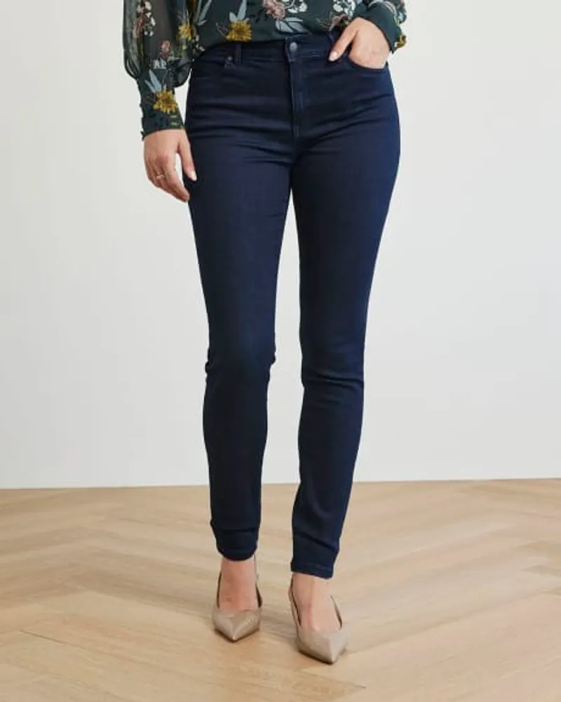 RW&CO. - Dark Wash Mid-Rise Natalie Jegging 32'' blue denim