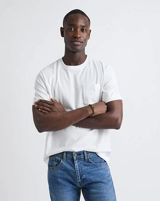 T-Shirt à Manches Courtes et Col Rond avec Poche