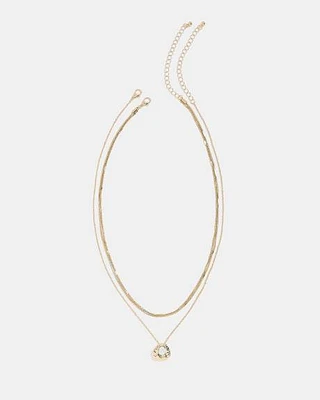 Collier à Double Chaîne avec Perle