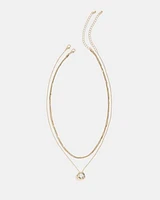 Collier à Double Chaîne avec Perle