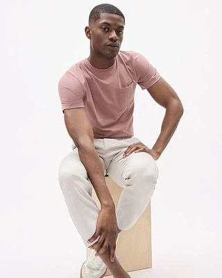 Solid Short-Sleeve Crew-Neck Tee with Chest Pocket