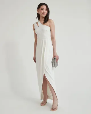 One-Shoulder Fit and Flare Maxi Dress