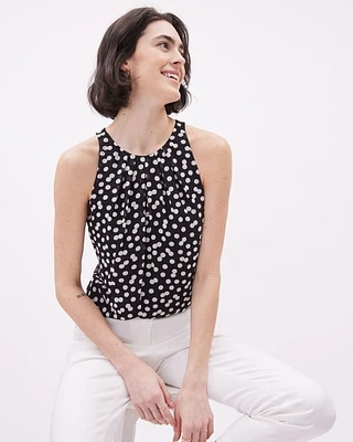 Crew-Neck Chiffon Crepe Cami