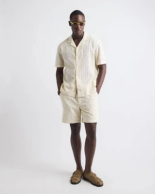 Embroidered Short with Elastic Waistband