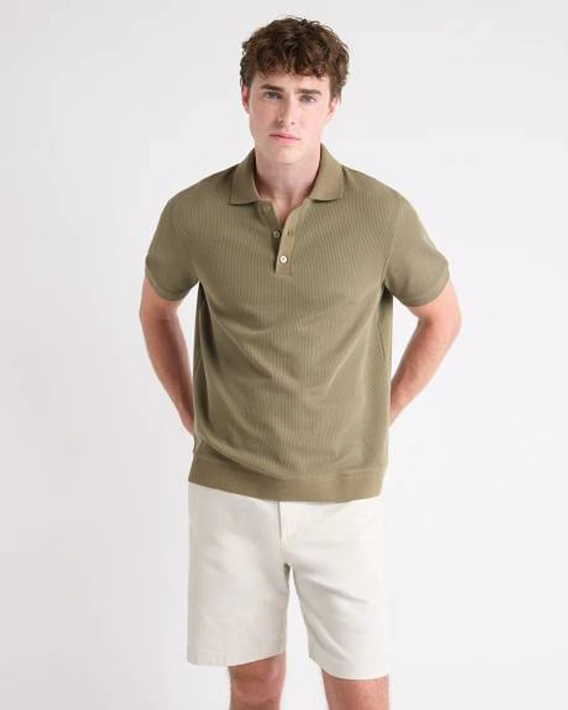 Short-Sleeve Ribbed Polo