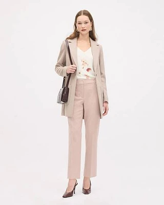 Pink Straight-Leg Mid-Rise Pant