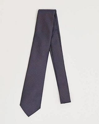 Regular Navy Tie with Zigzag Pattern