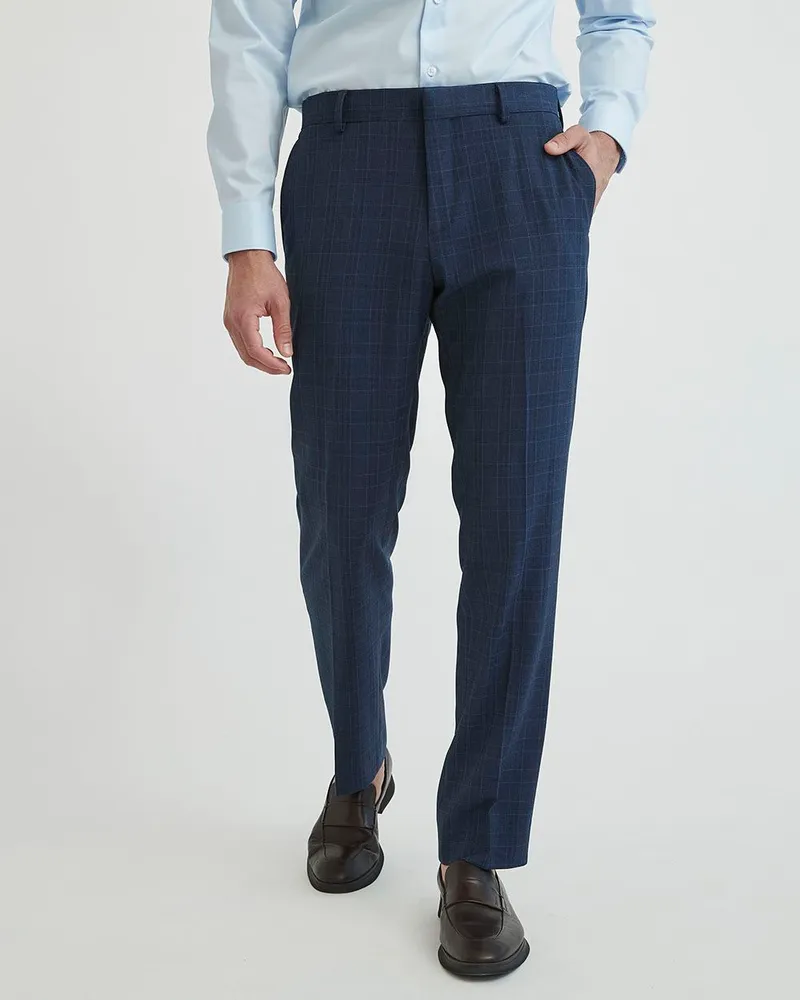 RWCO Regular Fit Stretch Blue Checkered Suit Pant  Southcentre Mall