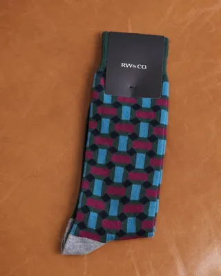 RW&CO. - Fashion Geo Socks - Ponderosa Pine - 1SIZE