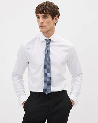 Blue Skinny Tie with White Ovals