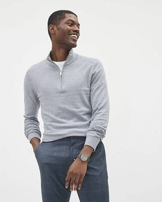 Long-Sleeve Half-Zip Mock-Neck Sweater