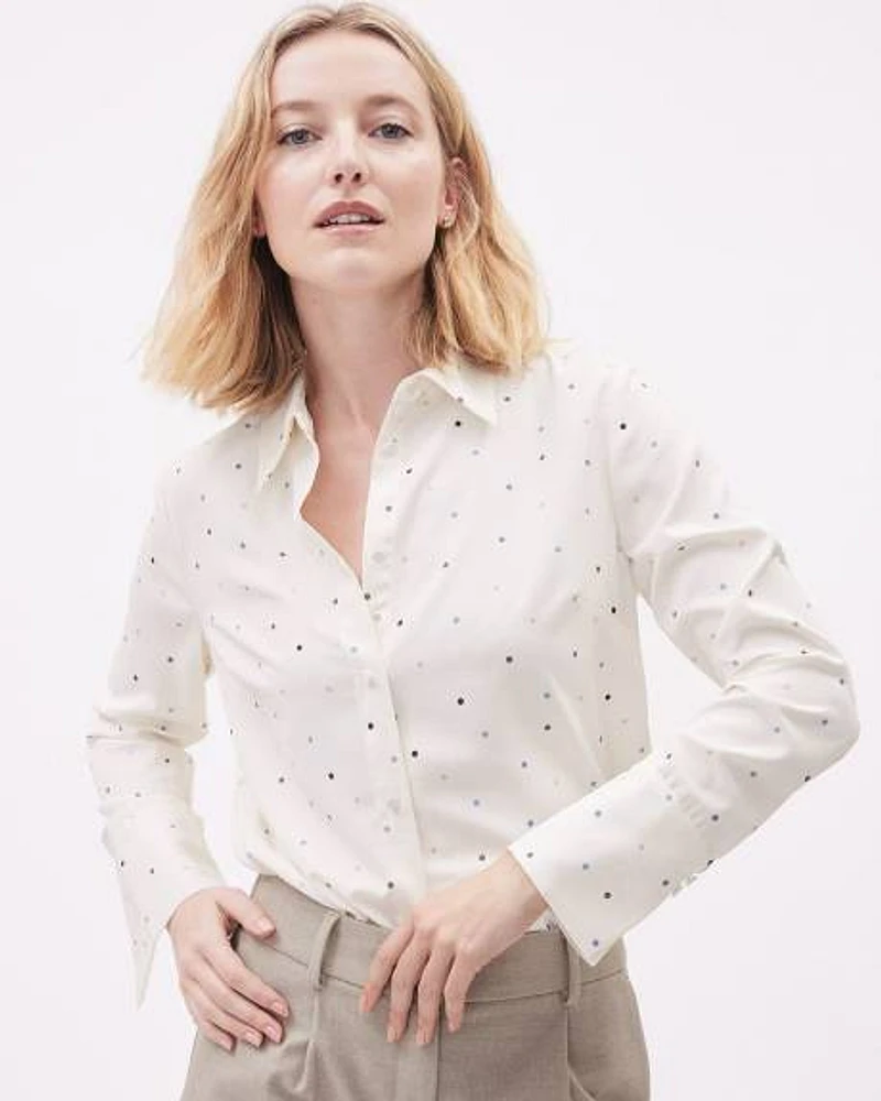 Long-Sleeve Buttoned-Down Blouse