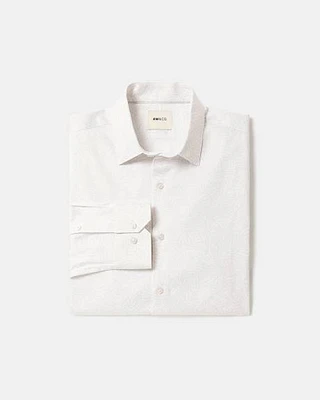 Chemise Habillée à Coupe Étroite Motif Feuillagé Ton sur
