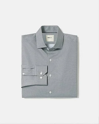 Textured Slim-Fit Dress Shirt with Geometric Pattern