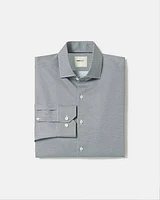 Textured Slim-Fit Dress Shirt with Geometric Pattern