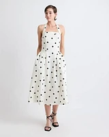 Sleeveless Midi Cocktail Dress with Halter Neckline