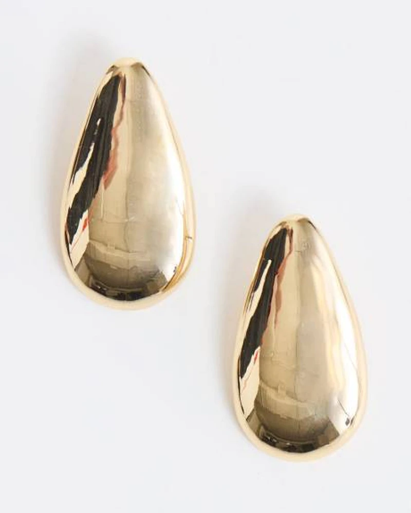 Larges Boucles d'Oreilles en Forme de Larme