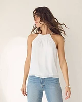 Sleeveless Halter-Neck Blouse