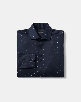 RW&Co Slim Fit Navy Dress Shirt with Dots men