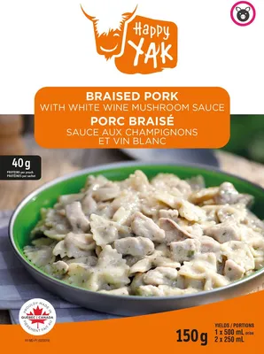 Braised Pork with White Wine and Mushroom Sauce