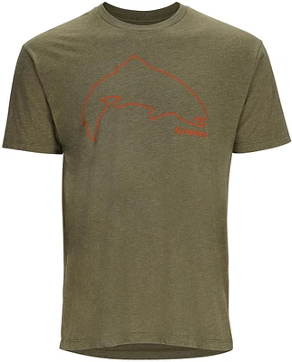 Trout Outline Fishing T-Shirt - Men's
