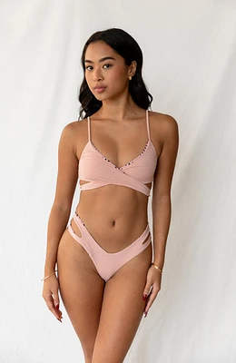 80’s Muse Pink Glamour Wrap Around Bikini Top