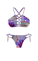 Island Palms Mulberry Fields High Neck String Bikini Top