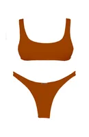 TAHITI MANA Persimmon Thong Brief Bikini Bottom