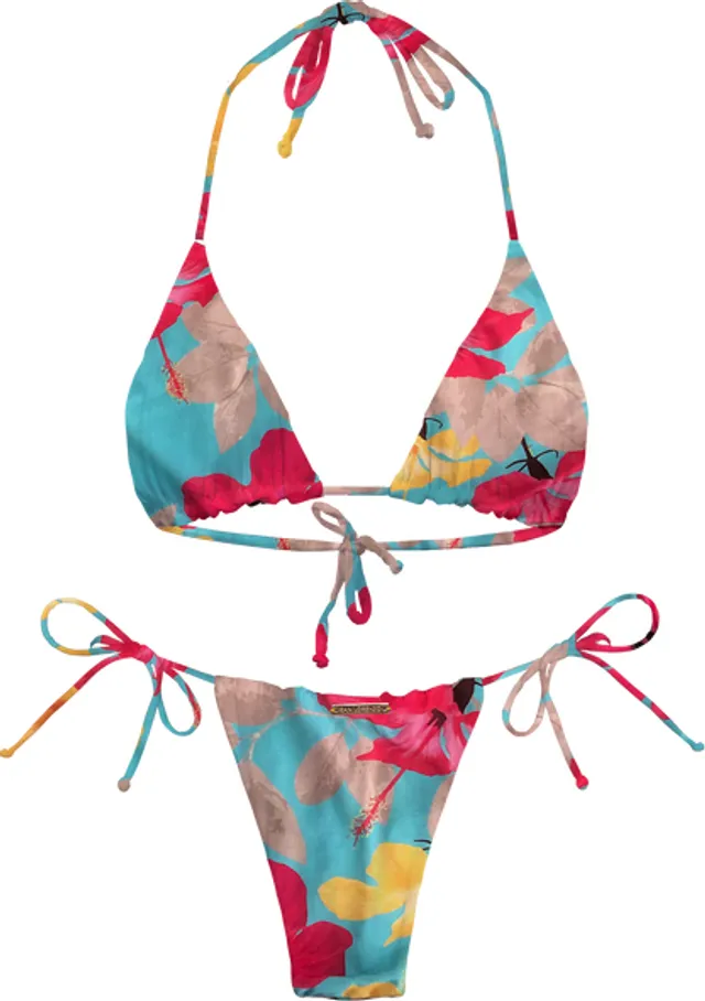 San Lorenzo Bikinis - Flor Oceania Hawaiian Summer High V Cut