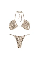 ANIMAL Desert Snake Ribbed V-Cut Thin Brief Bikini Bottom