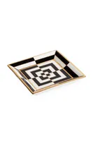 OP ART SQUARE TRAY- BLK/WHT