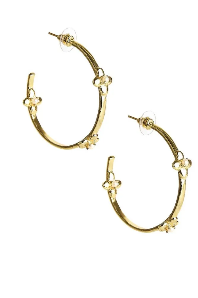 MAGGIE HOOP EARRINGS- PEARL