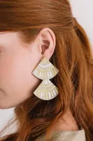 METALLIC DOUBLE TILE EARRINGS