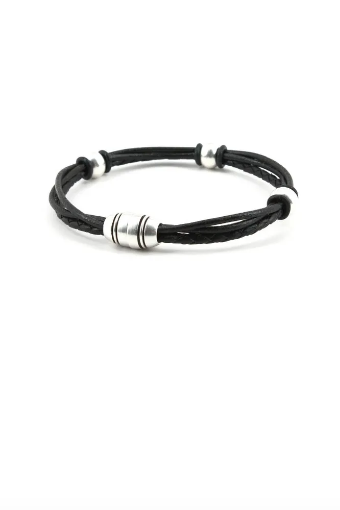 TRINITY BRAIDED LEATHER BRACELET