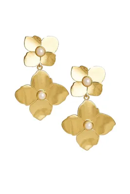 JAMES STATEMENT EARRINGS- GLD/PEARL