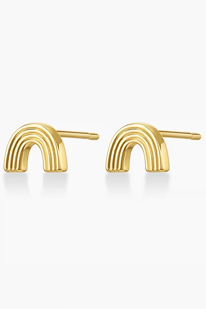 RETRO RAINBOW STUDS- GLD