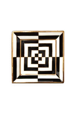 OP ART SQUARE TRAY- BLK/WHT