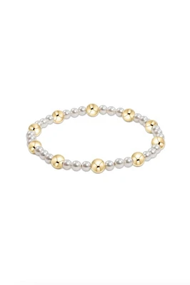 PEARL SINCERITY PATTERN 4MM BEAD BRACELET- 6MM GOLD