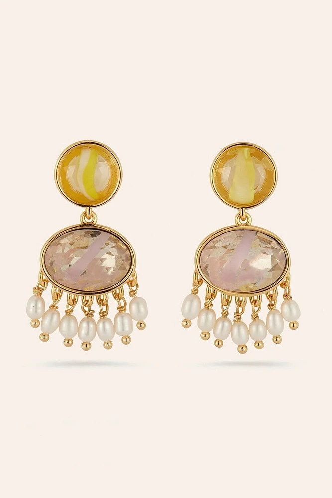 AZURA EARRINGS (E1396)- PINK/YLW