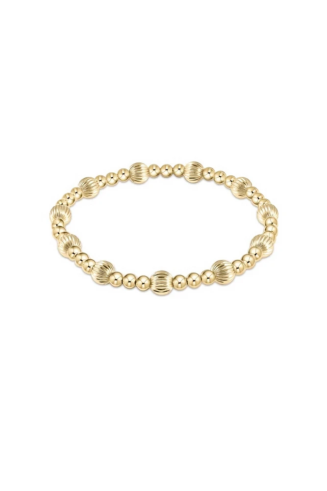 DIGNITY SINCERITY PATTERN 6MM BEAD BRACELET- GLD