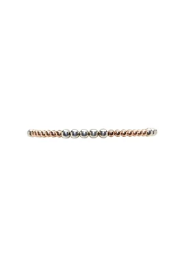 3MM GOLD BRACELET W/4MM SILVER BEADS