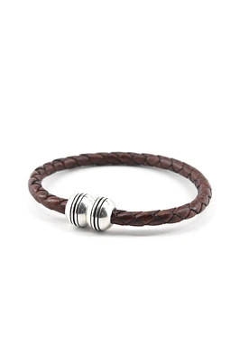 BRAIDED LEATHER HEMISPHERE BRACELET