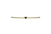 2MM SIG BRACELET W/14K HEART BEAD- GLD/6.5