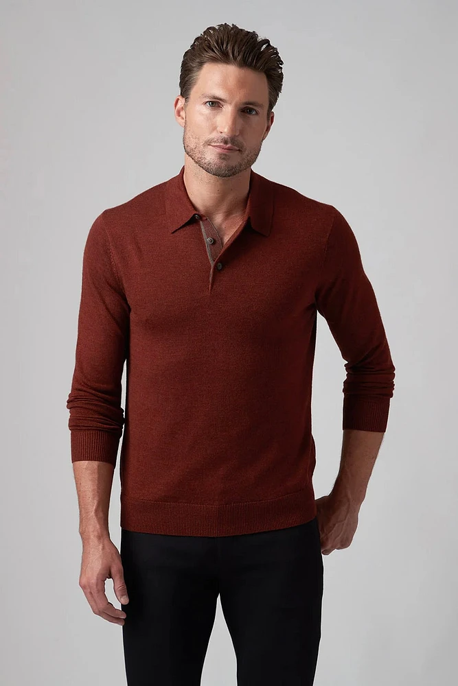 LOGAN L/S 3 BUTTON POLO SP