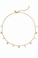 SANIBEL DELICATE CHARM NECKLACE- GLD/PEARL