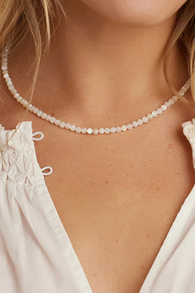 CARTER GEMSTONE NECKLACE- GLD/PEARL