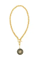 ZODIAC CHARM NECKLACE- BLACK/GLD