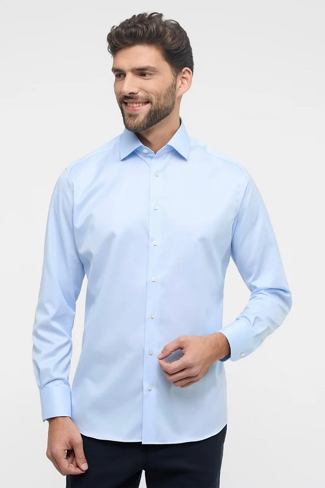 LUXURY SHIRT MODERN FIT KENT COLLAR SKY